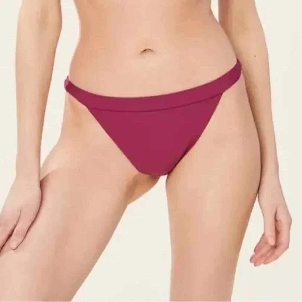 NWT Andie Swim The Caicos Bikini Hipster Bikini Bottom Wide Strap X Large Plum